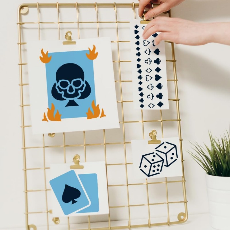 3 Pcs Playing Cards Stencil 5. - đánh giá và giá Board Game Template